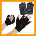 Professional Mechanics Safety Work Leather Fingerless Gloves with Neoprene Knuckle Protection